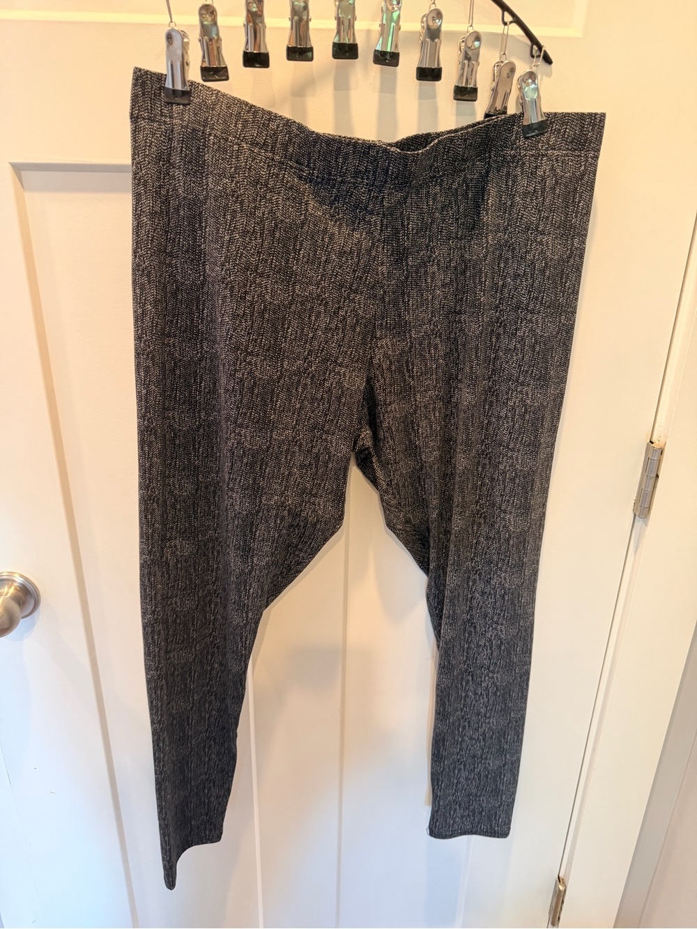 Serra Women’s XL Black Gray Marled Stretch Pull On Leggings